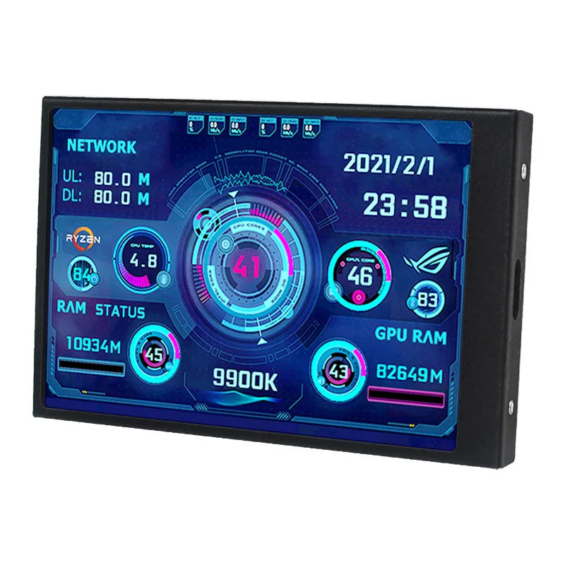 USB 3.5 Inch IPS 5PIN Type-C Secondary Screen Mini Computer  CPU GPU RAM HDD Monitor Display Freely AIDA64 Holder Cable