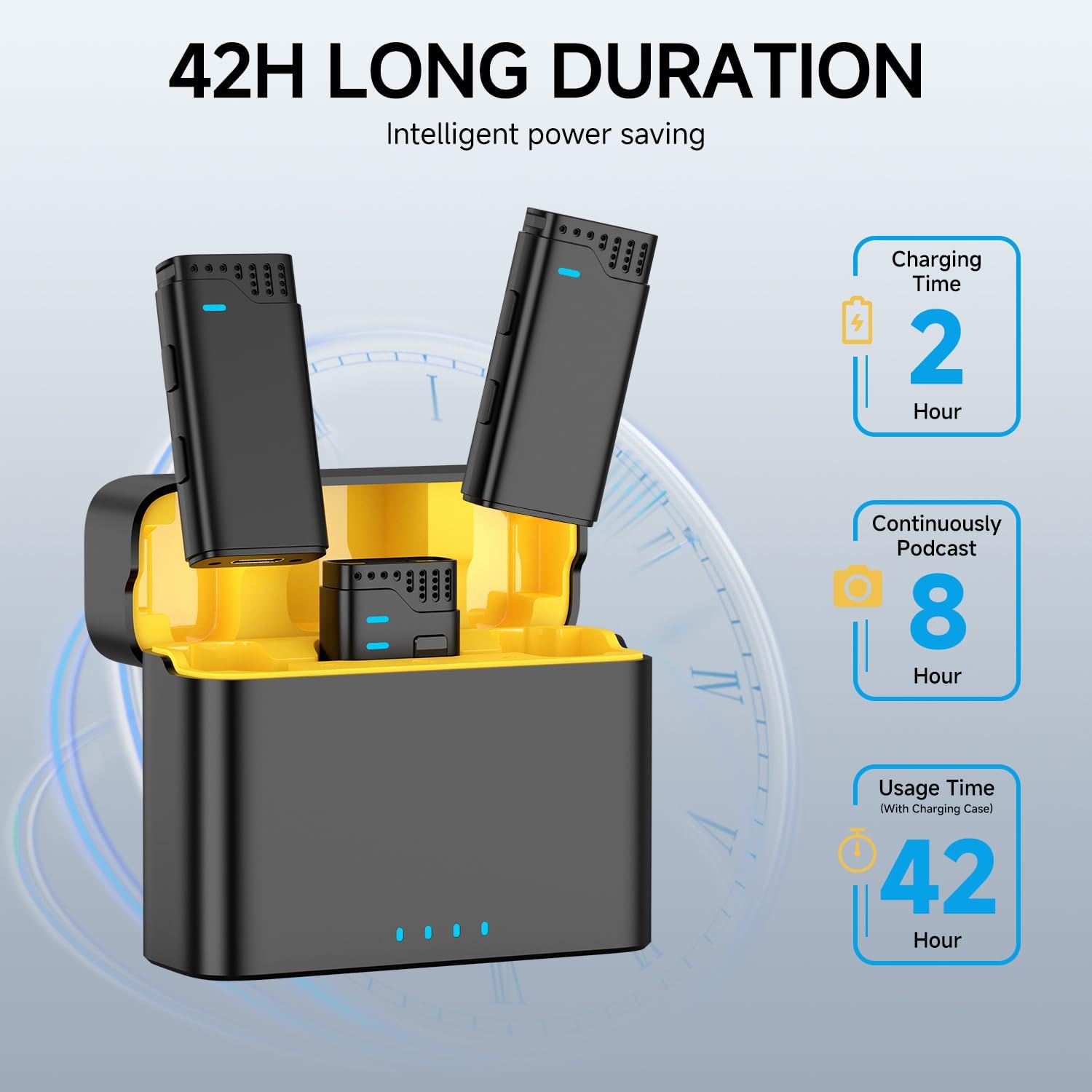 2 in 1 Professional Wireless Lavalier Microphone for Android, iPhone iPad with Charging Case Noise Cancellation Plug-Play Clip on Lapel Mic for YouTube, Recording, Vlog, Facebook Live Streaming