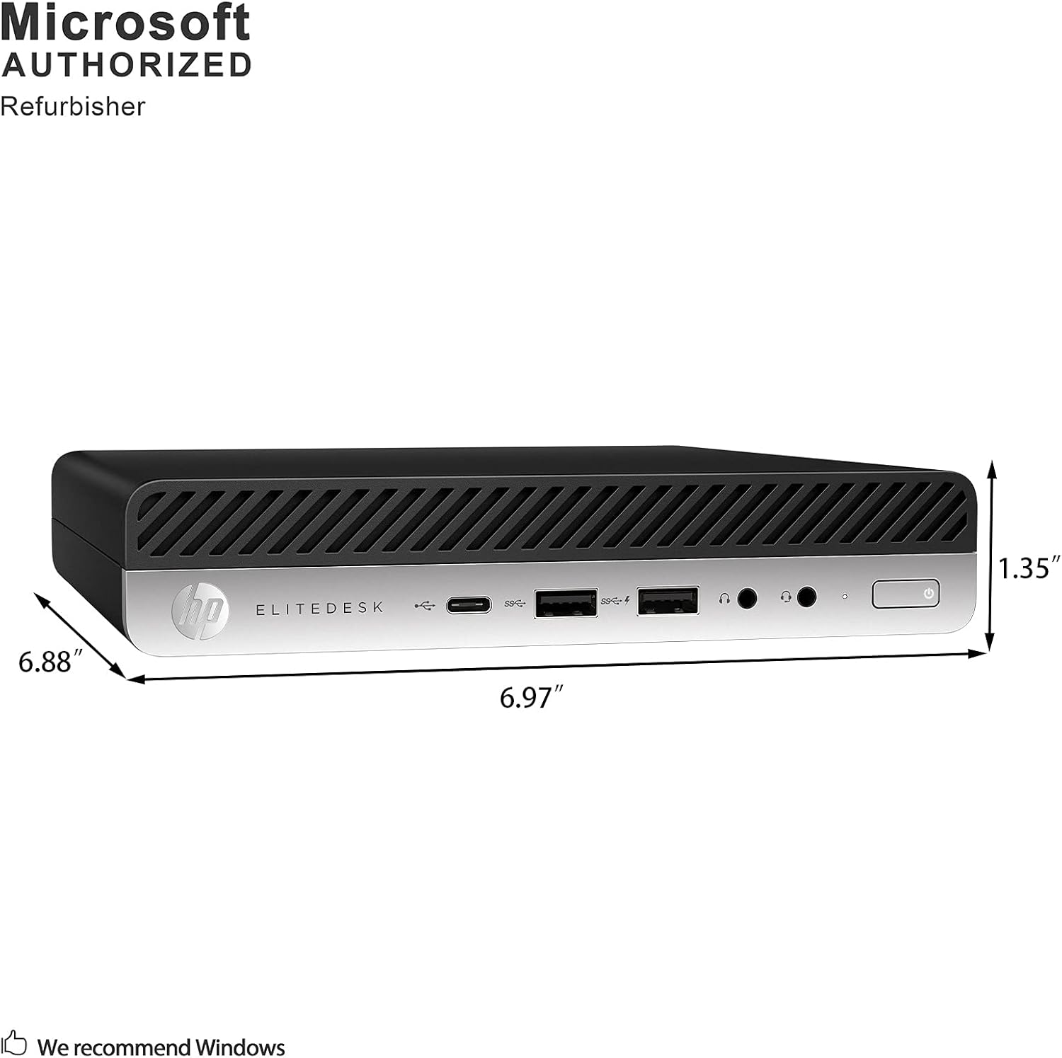 HP Elitedesk 800 G3 Mini Business Desktop (Intel Quad Core i5-6500T, 16GB DDR4 RAM, 512GB SSD) Type-C, DisplayPort, WiFi, WiFi, Ethernet, Keyboard & Mouse, Windows 11 Pro (Renewed)
