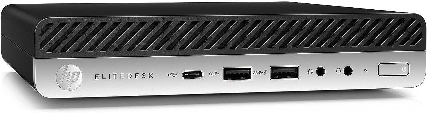 HP EliteDesk 800 G4 Mini Tiny Business PC, Intel Hexa-Core i5-8500T up to 3.5GHz, 16GB DDR4 RAM, 256GB NVMe SSD, Dual Monitor Support, WiFi, Bluetooth, HDMI, DisplayPort, Windows 11 64-bit (Renewed)