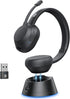 Wireless Headset, Bluetooth Headphones with Mic(AI Noise Cancelling), 65 Hrs Working Time with USB Dongle, Wireless Headset with Mic for Work from Home/Computer/Laptop/PC/Android