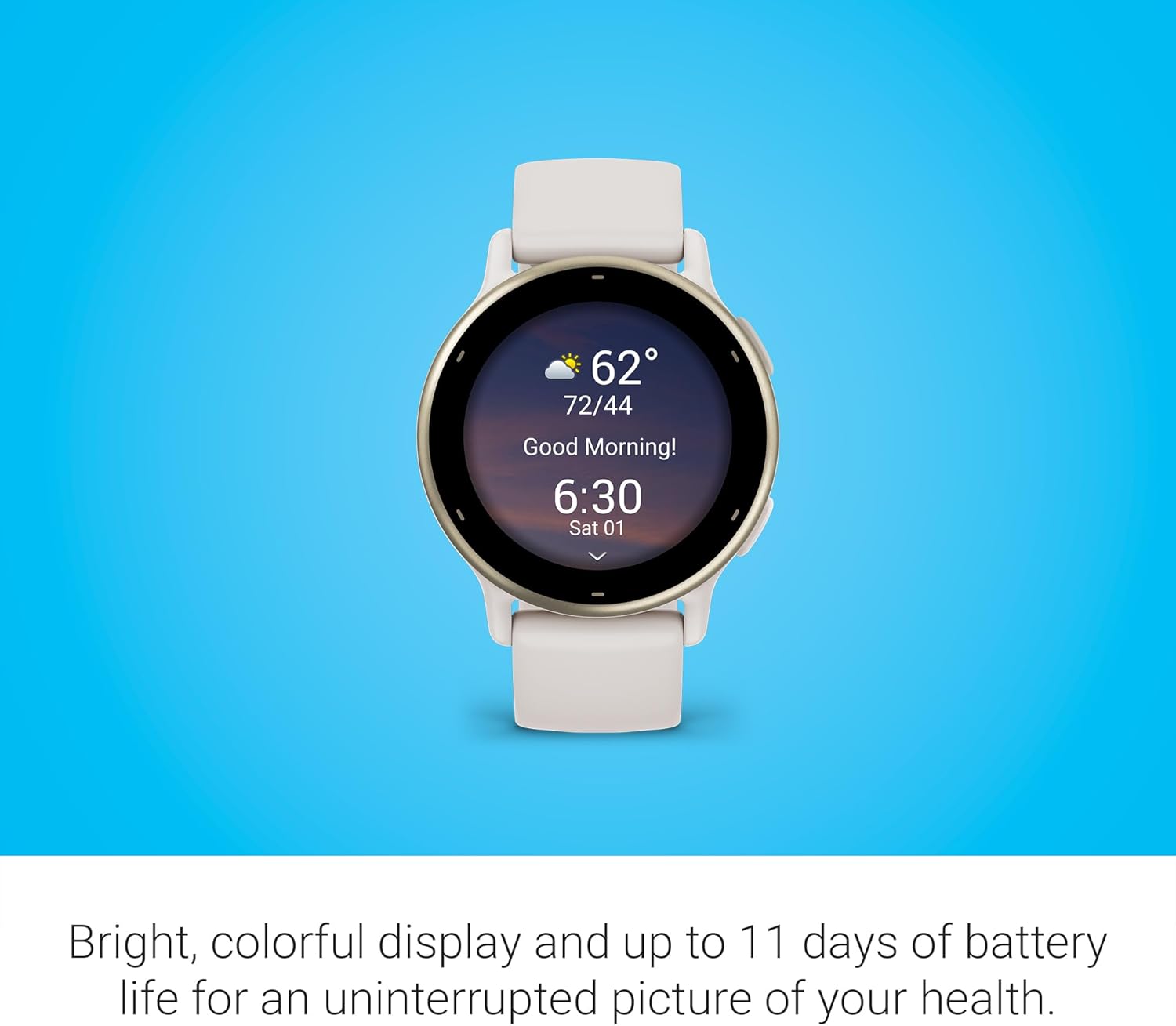 Garmin vívoactive 5, Health and Fitness GPS Smartwatch, AMOLED Display, Up to 11 Days of Battery, Ivory