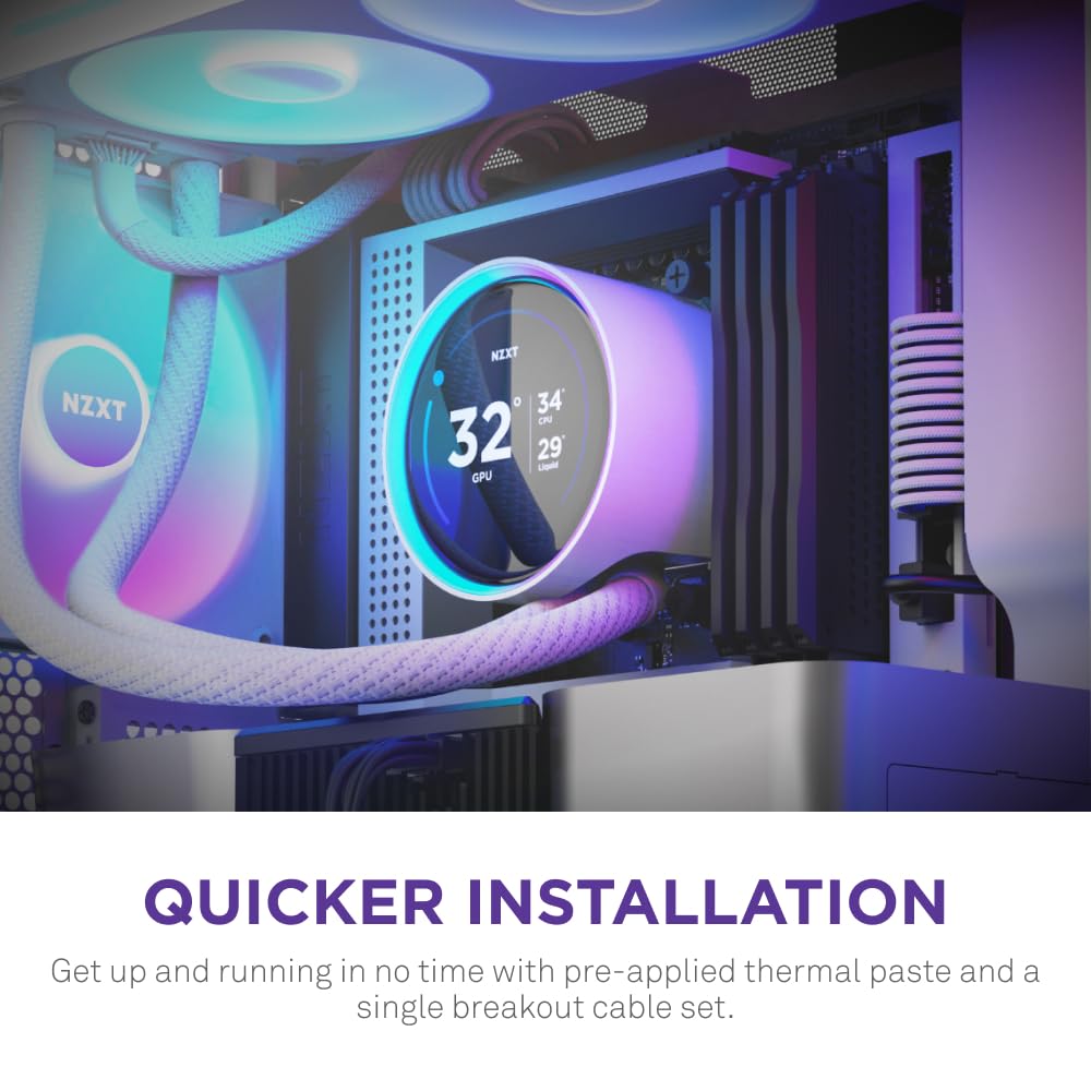 NZXT Kraken Elite 360 RGB 2024 - AIO CPU Liquid Cooler - 360mm Radiator - F360 RGB Core Fan - Customizable 2.72