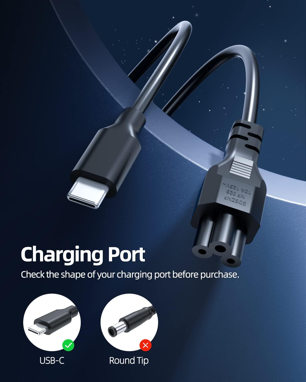 Superer 65W/45W USB C Laptop Charger for Lenovo ThinkPad, ChromeBook, Yoga, IdeaPad, ThinkBook, Universal Type C AC Adapter with Charging Indicator & 10FT Extra Long & Sturdy Cable