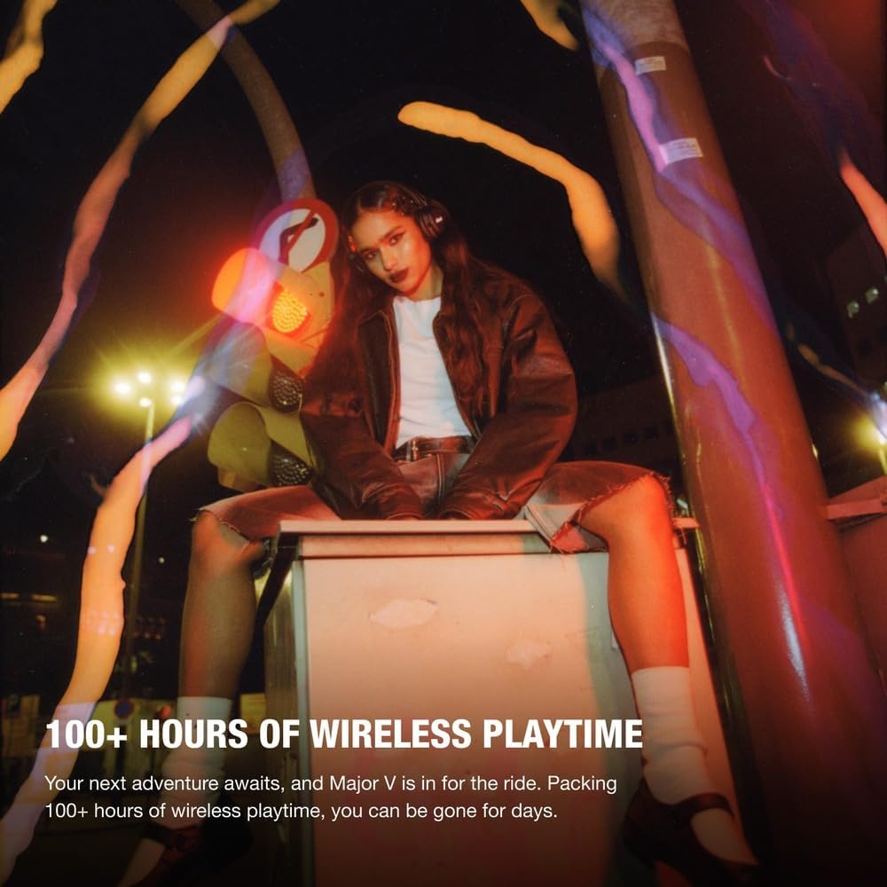 Marshall Major V On-Ear Wireless Bluetooth Headphones - Black