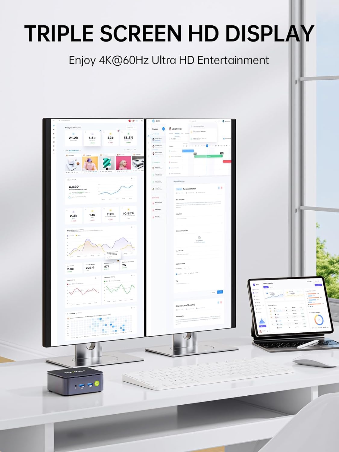 GMKtec G10 Mini PC Ryzen 5 3500U (Beats N150/N97), 16GB RAM 512GB SSD, 2.5GbE LAN for Desktop Office Home Business HTPC Proxmox, Triple 4K Display, WiFi, BT, USB-C, DP, HDMI 2.1 (Black)