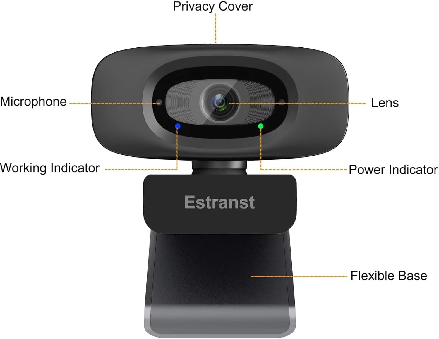 1080P Webcam for PC Laptop MacBook Computer Desktop, with Microphone & Privacy Cover & USB C Adapter