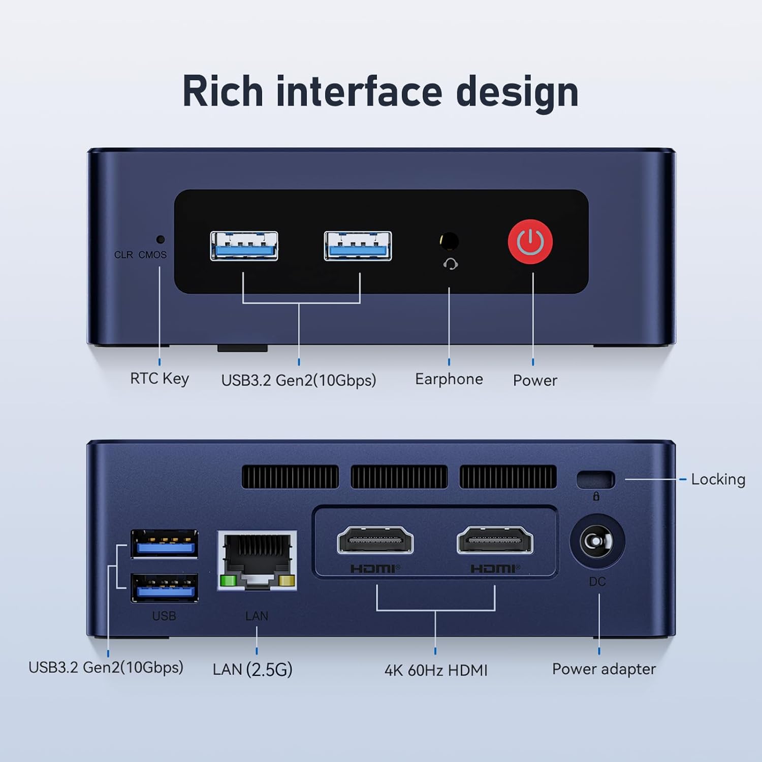 Beelink EQ Mini PC,Mini S12 N95 Intel Alder Lake-N95 (up to 3.4GHz),16GB DDR4 500GB M.2 SSD Mini Desktop Computer, Support 4K@60Hz Dual HDMI Display, 2.5G LAN/USB3.2/Low-Power Home/Office Micro PC