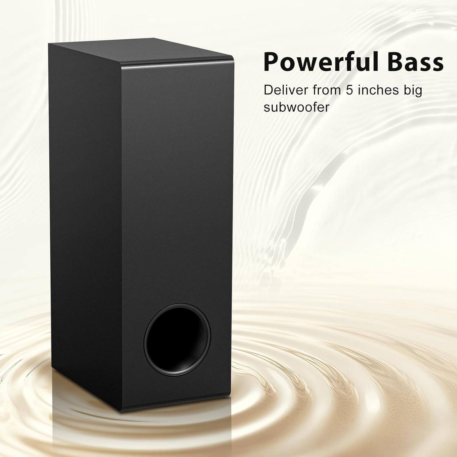 Wohome Sound Bar for Smart TV with Wired Subwoofers, 2.1 Channel Small TV Soundbar Speakers, Home Theater Surround Sound System, Bluetooth 5.3/ Optical/AUX Connectivity