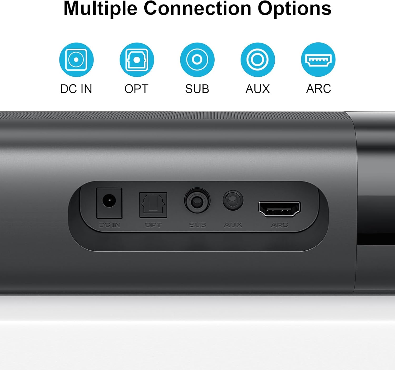 Sound Bar with Subwoofer, 110W Sound Bar for Smart TV, with Deep Bass & Volume Boost & 3 Equalizer Modes, Bluetooth/ARC/Opt/AUX Connect, Detachable Soundbar for TV/PC/Gaming/Projectors