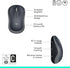Logitech M185 Wireless Mouse, 2.4GHz with USB Mini Receiver, 12-Month Battery Life, 1000 DPI Optical Tracking, Ambidextrous PC/Mac/Laptop - Swift Grey