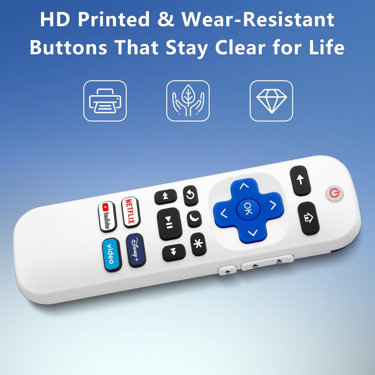 (Pack of 2) Remote Control Only for TCL Onn Hisense Sharp Philips Westinghouse Insignia Element TLC Roku Smart TV Ruko Ruku Roko Remotes Replacement-1 Year Warranty