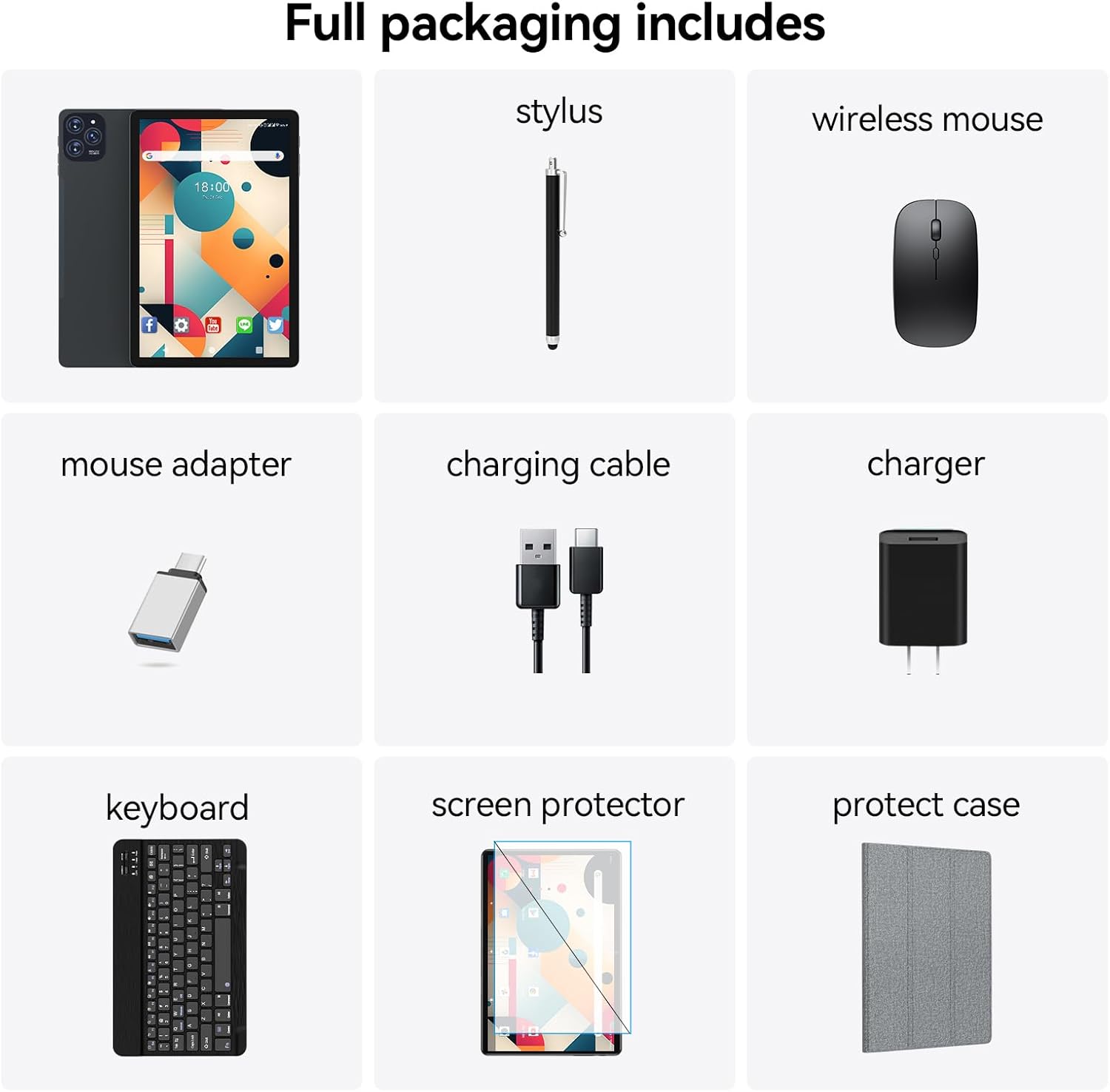 Tablet, 2025 Latest 11 inch Android 15 Tablet, 5G WiFi+Cellular, MTK8786 Octa-Core, 16GB 128GB 1TB Expansion, 4G LTE Tableta, 21MP Camera, Gemini AI 2.0, Tablets with Keyboard, Mouse, Case