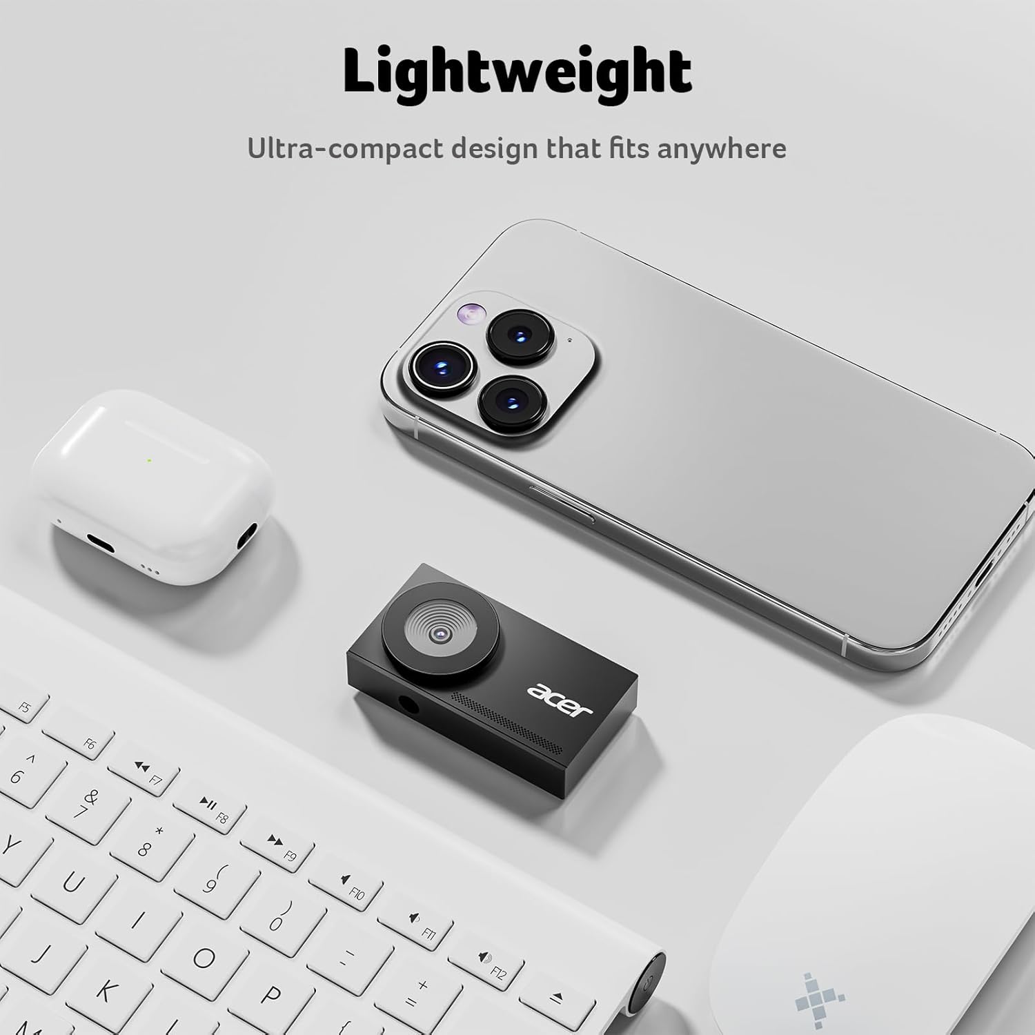 acer 4K Webcam for PC/Mac with All-Metal Unibody Sculpted, Sony 1/2