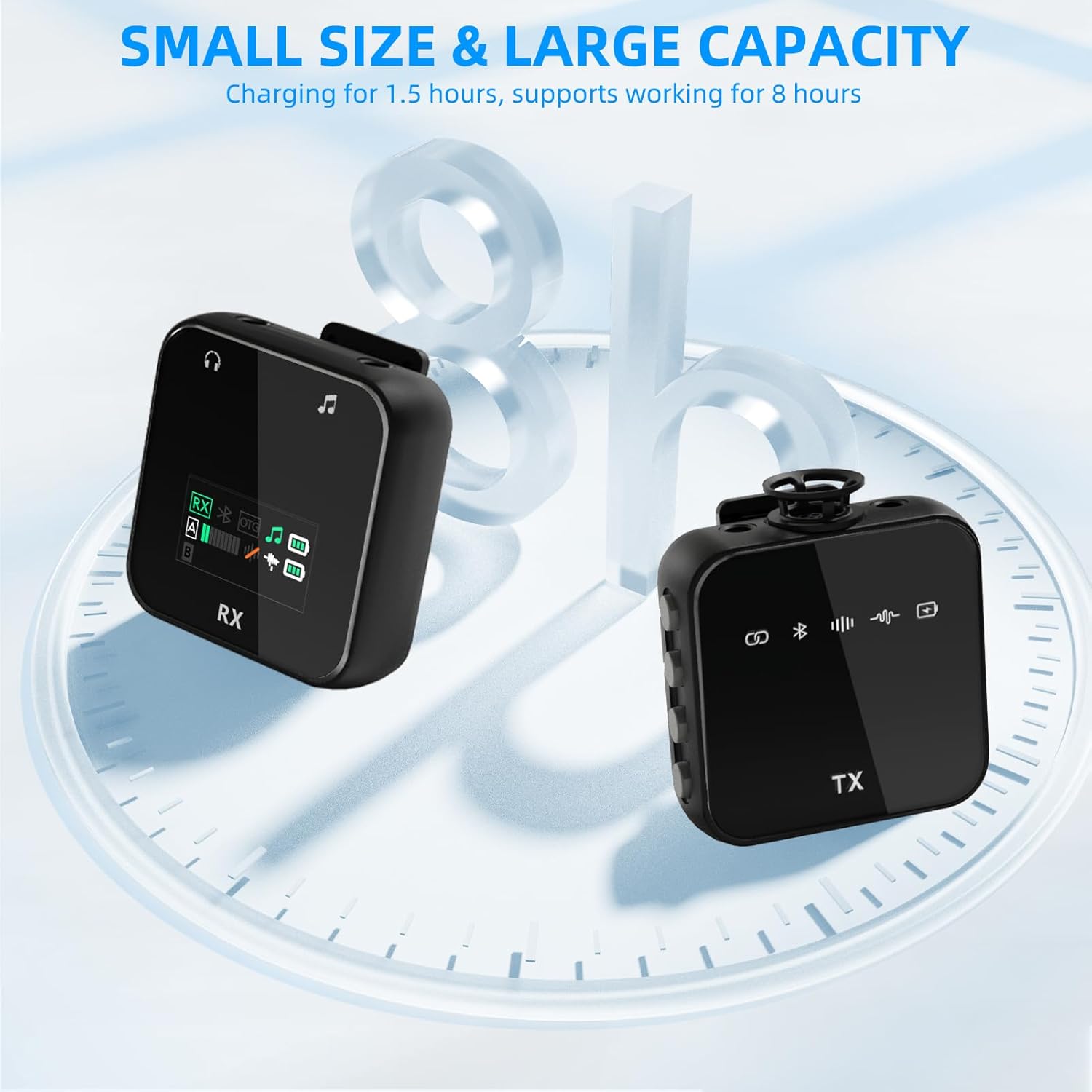 ShinePick Wireless Lavalier Microphone, Lavalier Microphone for iPhone,Professional Video Recording Lav Mic,8H Working Time,Lavalier Microphone with 164FT Transmission,Compatible with Phone&Camera