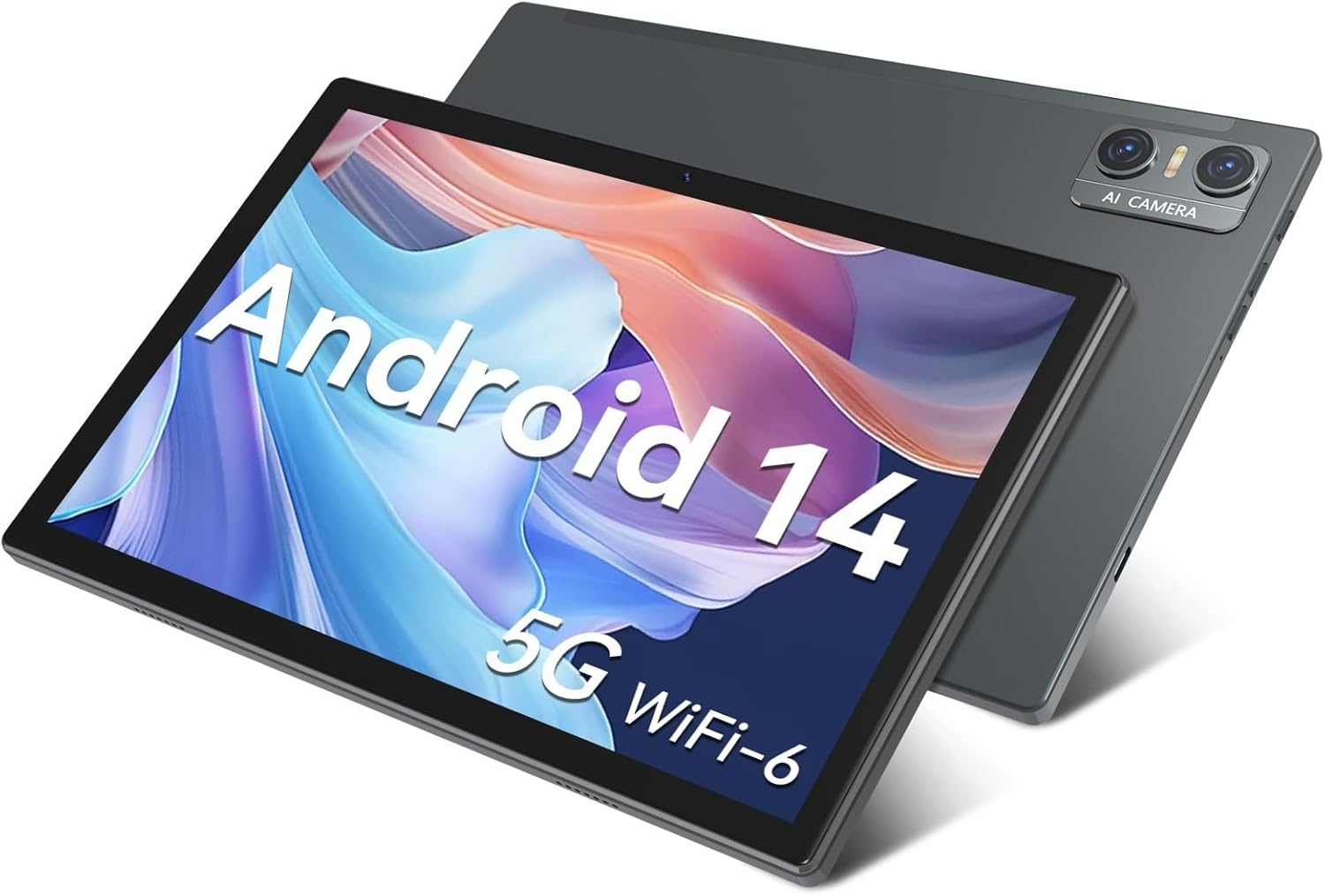 Android Tablet 2025 Latest Tablets, 10 inch Tablet (4+4)GB RAM 64GB ROM 1TB Expand, 2 in 1 Tablets with Keyboard, Case, Stylus, Octa-Core Tableta PC, WiFi 6, Bluetooth, Dual Camera,7000mAh Battery