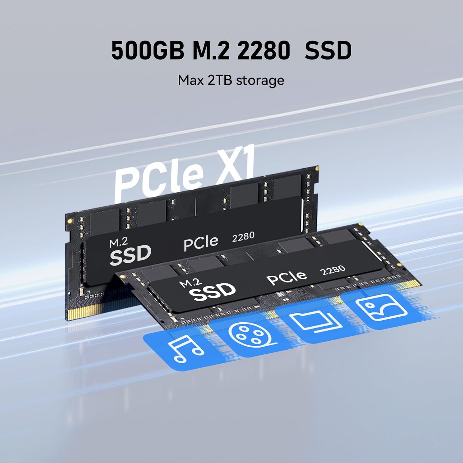 Beelink EQ Mini PC,Mini S12 N95 Intel Alder Lake-N95 (up to 3.4GHz),16GB DDR4 500GB M.2 SSD Mini Desktop Computer, Support 4K@60Hz Dual HDMI Display, 2.5G LAN/USB3.2/Low-Power Home/Office Micro PC