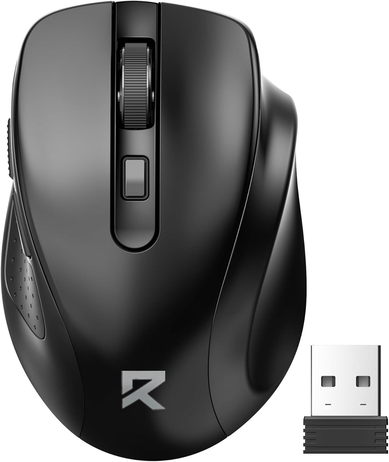 Redragon Wireless Mouse for Laptop, 2.4G Optical Computer Mouse 5-Level 4000DPI, Office Cordless USB Mice, 6 Buttons, 18 Months Battery, Portable for PC, Chromebook, Wins, Mac, Small to Medium Hand