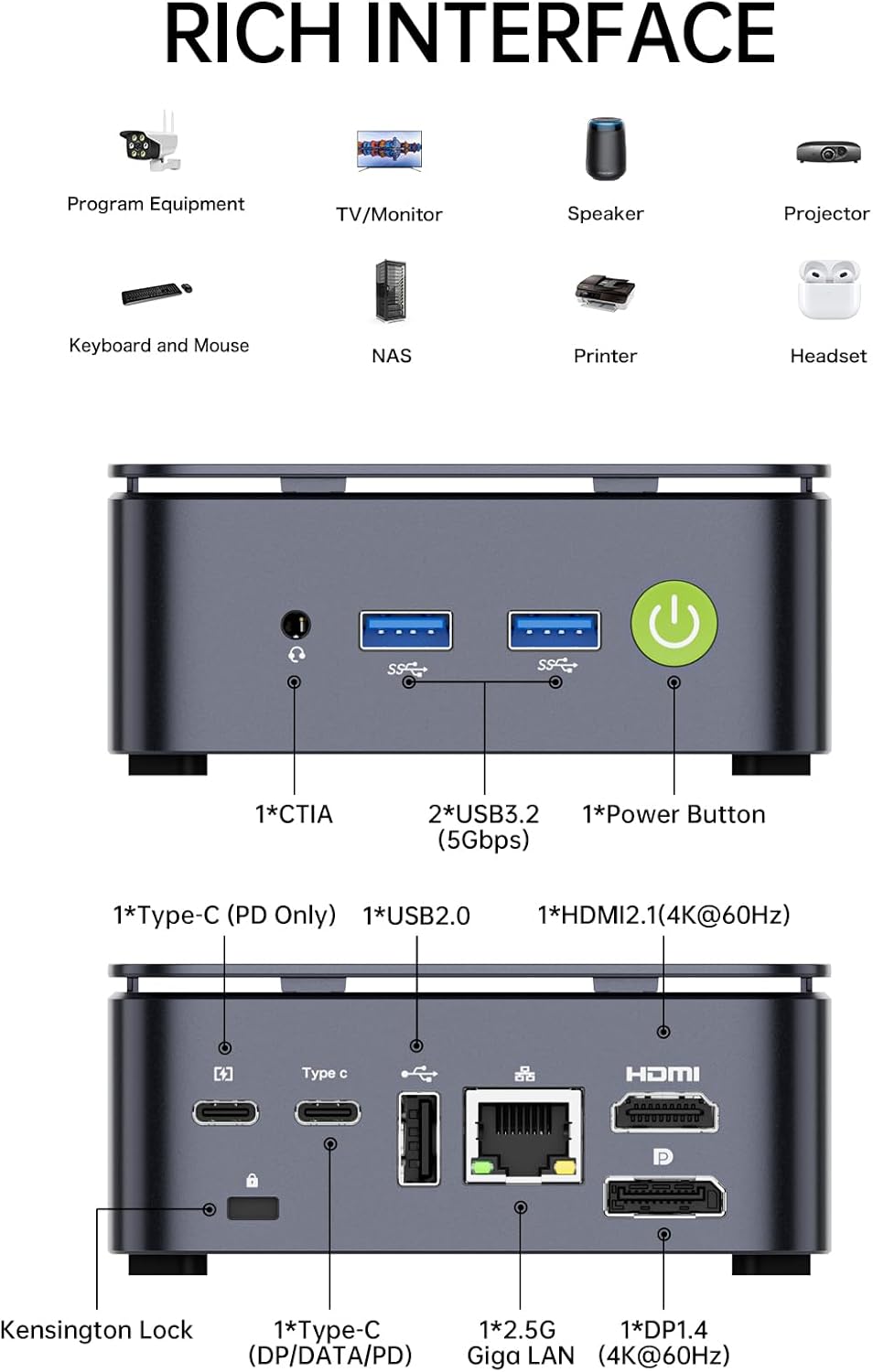 GMKtec G10 Mini PC Ryzen 5 3500U (Beats N150/N97), 16GB RAM 512GB SSD, 2.5GbE LAN for Desktop Office Home Business HTPC Proxmox, Triple 4K Display, WiFi, BT, USB-C, DP, HDMI 2.1 (Black)
