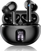 Wireless Earbuds, Bluetooth 5.4 Headphones with 50H Playback, Deep Bass Stereo Ear Buds Clear Calls with LED Power Display, IPX7 Waterproof, in-Ear Earphones with Mic for Phone/Android/iPad, Black