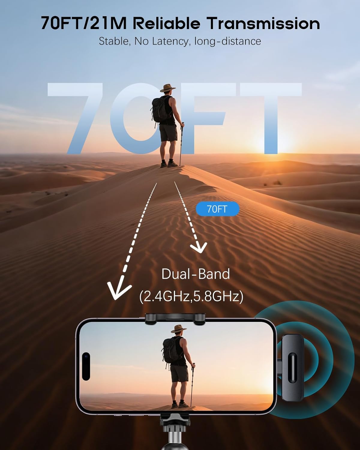 Wireless Mini Microphone for iPhone - 2 Pack Lavalier Microphone for Video Recording, 2 In 1 Noise Reduction Lapel Mic for Ipad, Android,Clip-on Mini Mic with USB-C for Content Creators Podcast