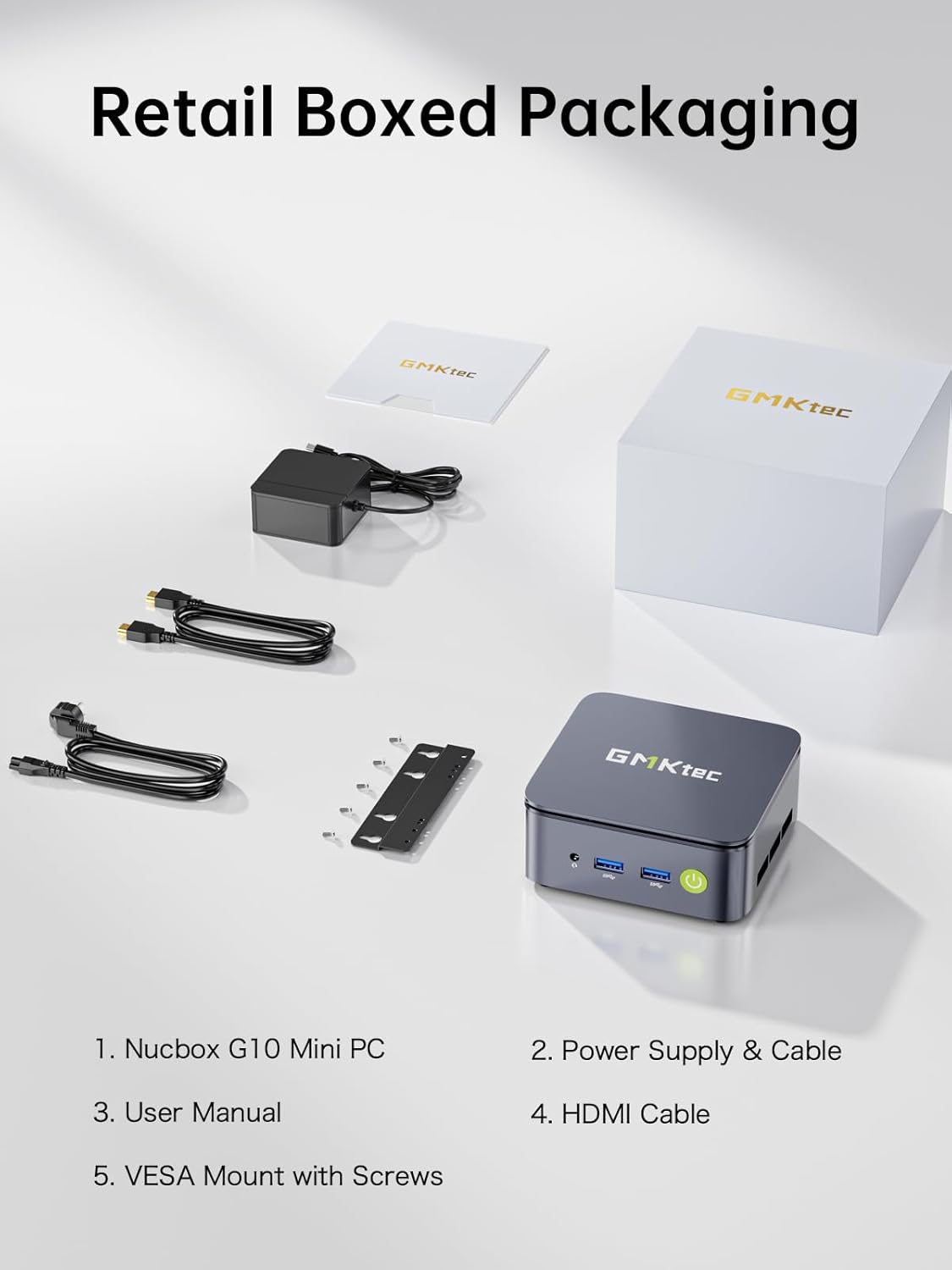 GMKtec G10 Mini PC Ryzen 5 3500U (Beats N150/N97), 16GB RAM 512GB SSD, 2.5GbE LAN for Desktop Office Home Business HTPC Proxmox, Triple 4K Display, WiFi, BT, USB-C, DP, HDMI 2.1 (Black)