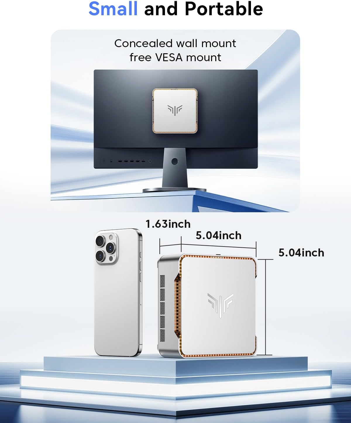 KAMRUI Pinova P2 Mini PC, AMD Ryzen 4300U(Βeats 3500U/3200U/N150,Up to 3.7 GHz) Mini Computers, 16GB RAM 512GB SSD Mini Desktop Computers, Triple 4K Display/HDMI+DP+Type-C/WiFi/BT for Home/Business