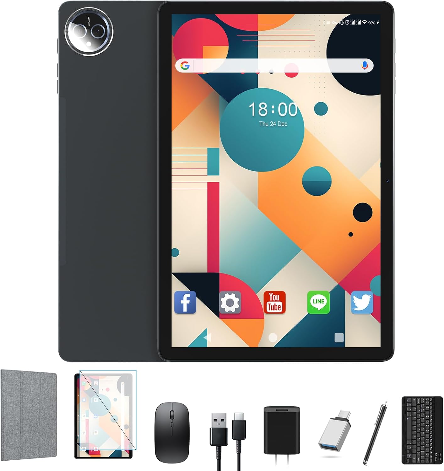 Tablet, 2025 Latest 11 inch Android 15 Tablet, 5G WiFi+Cellular, MTK8786 Octa-Core, 16GB 128GB 1TB Expansion, 4G LTE Tableta, 21MP Camera, Gemini AI 2.0, Tablets with Keyboard, Mouse, Case