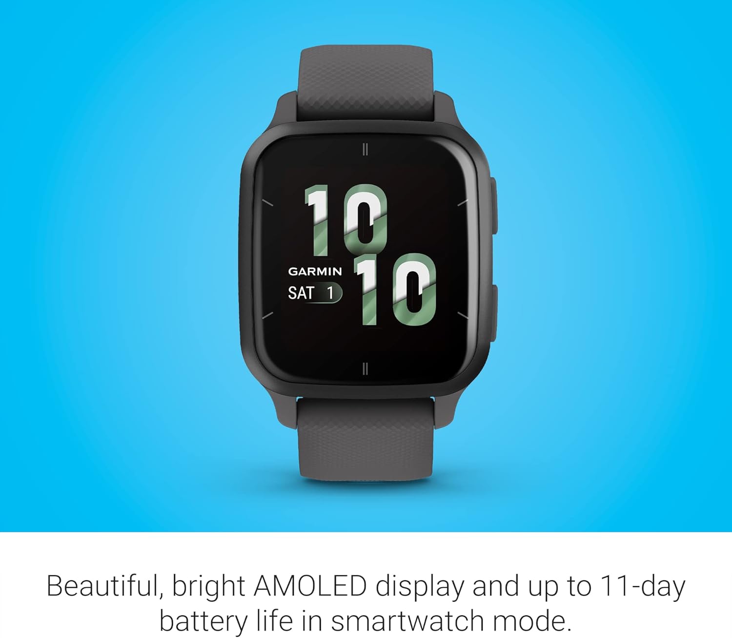 Garmin Venu® Sq 2 GPS Smartwatch, All-Day Health Monitoring, Long-Lasting Battery Life, AMOLED Display, Slate and Shadow Gray