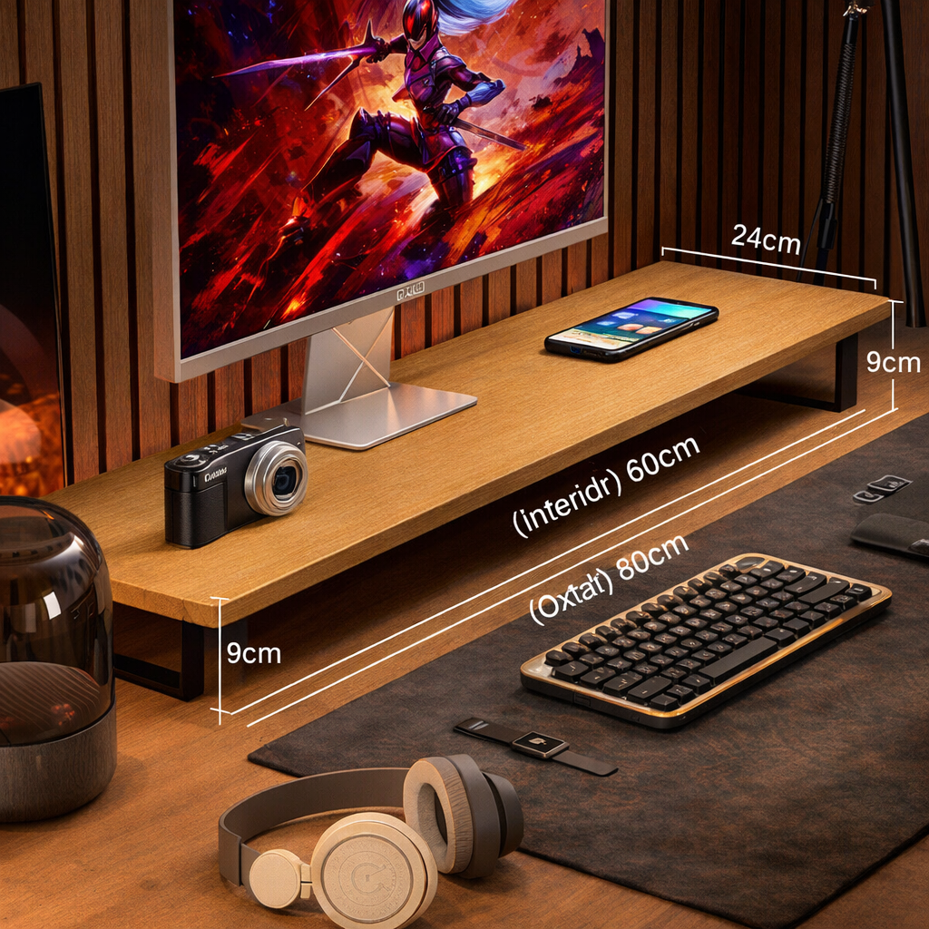 Gaming Monitor Stand Riser – Desktop Computer Elevated Base with Storage for Office & E-Sports Setup