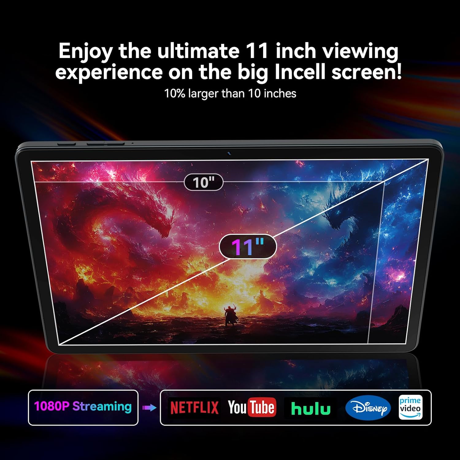 2025 Release 11 inch Tablet, Android 15 Tablets with Keyboard, 16(8+8)GB RAM 128GB ROM 1TB Expand, 2.4G/5G WiFi Tablet with BT 5.0, 13MP Camera, Octa-Core, 8000mAh, GPS, 11