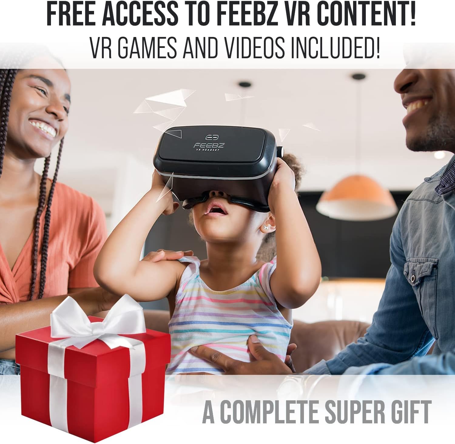 FEEBZ 3D VR Headset for Kids 2.0 + Android Remote - for iPhone & Android Phones | with 3D VR Videos & Apps Links | Virtual Reality Goggles Set for Beginners