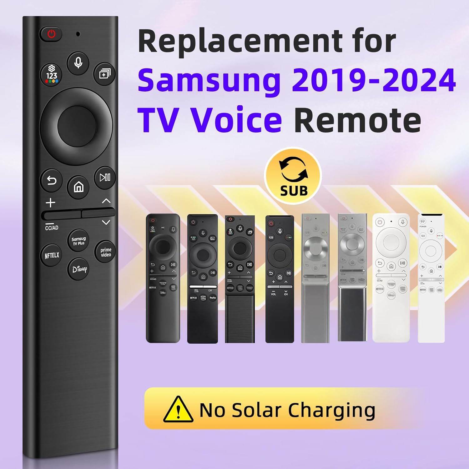 for Samsung TV Remote Control Replacement, BN59-01385A for Samsung Remote with Voice Control Compatbile with Sam-Sung Remote Control for Smart TV Curved Frame QLED LED LCD Q60 Q70 Q80 Q90 Series TVs