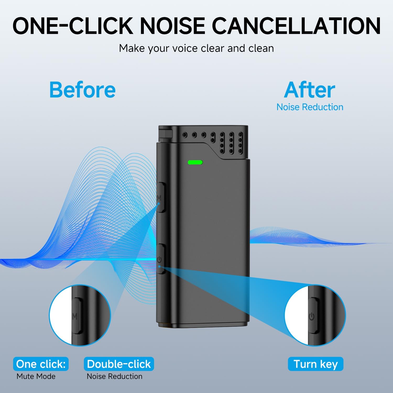 2 in 1 Professional Wireless Lavalier Microphone for Android, iPhone iPad with Charging Case Noise Cancellation Plug-Play Clip on Lapel Mic for YouTube, Recording, Vlog, Facebook Live Streaming