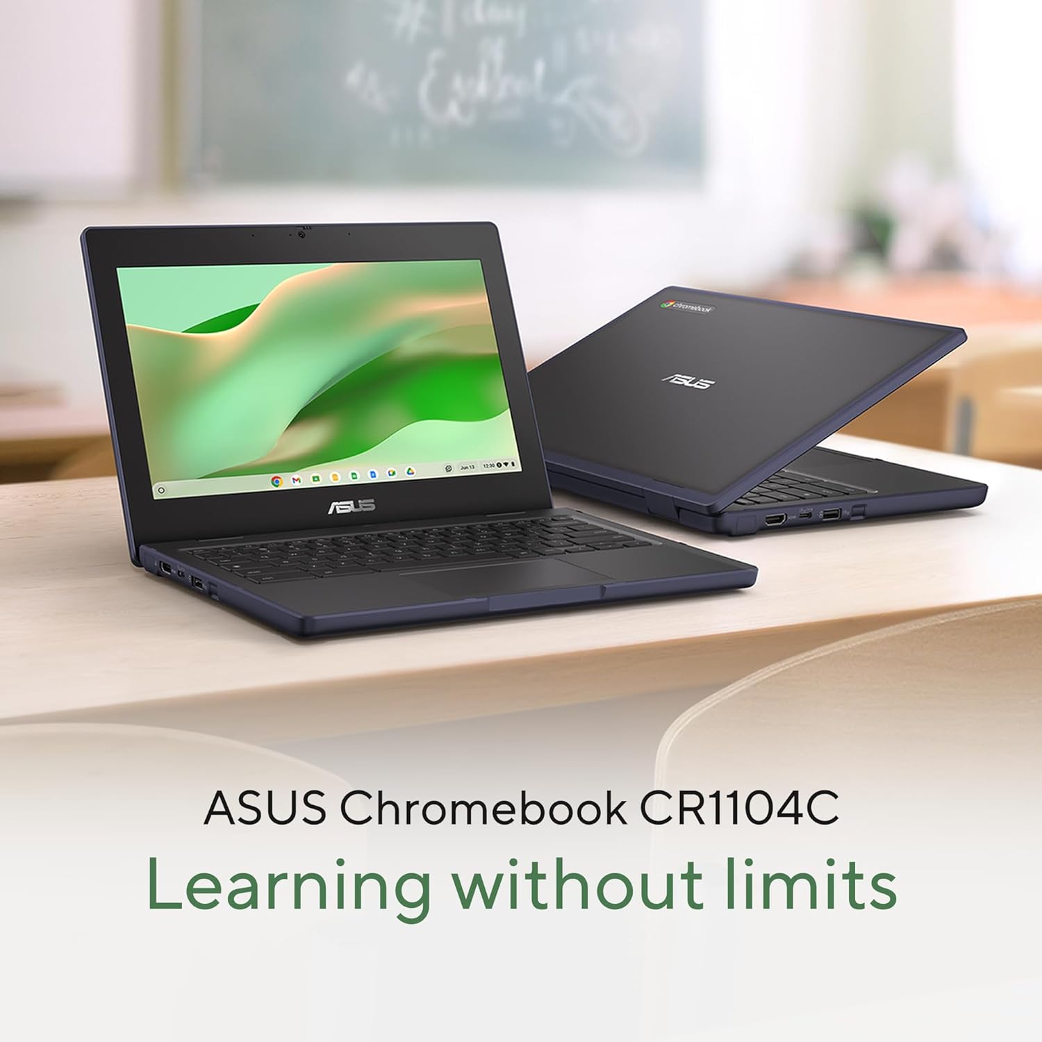 ASUS Chromebook CR11 Ruggedized Laptop, 11.6” Display, Intel Processor N100 Processor, 4GB RAM, 64GB eMMC Storage, Antimicrobial Guard, Spill-Resistant Keyboard, Mineral Grey, CR1104CGA-AS44