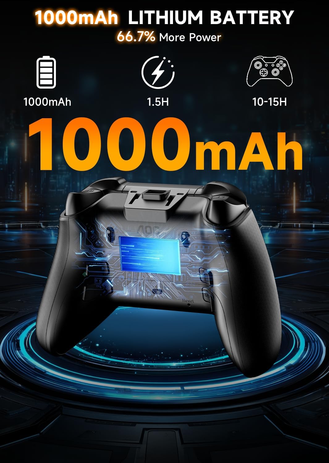 AOC PC Controller — Interactive Screen Wireless Controller Compatible with PC/Switch/Switch 2/iOS/Android, Hall Effect Joystick & Triggers, RGB Lighting, Adjustable Vibration/Turbo, 1000mAh Battery(Black)