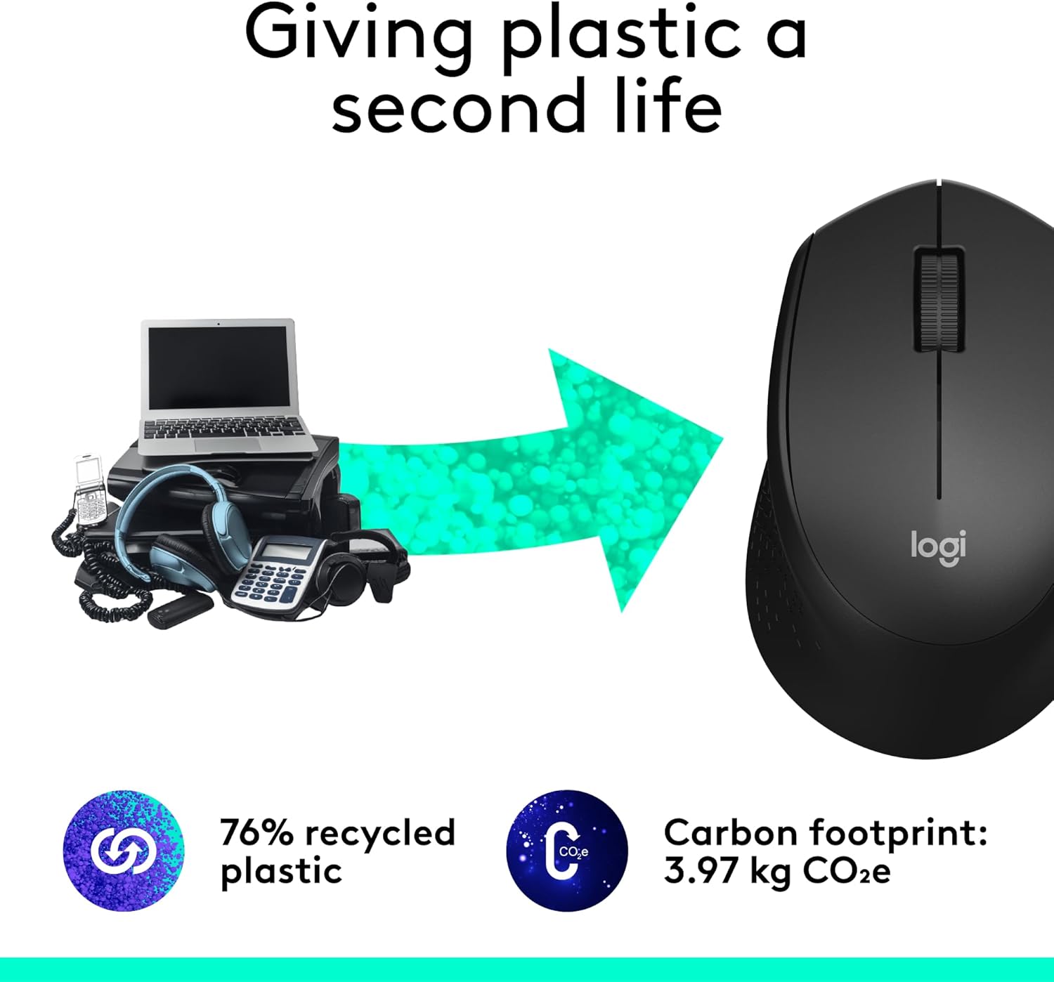 Logitech M330 Silent Wireless Mouse, 2.4GHz with USB Receiver, Optical Tracking, Quiet & Lightweight, Long Battery Life, for PC, Mac, Laptop, Chromebook - Black