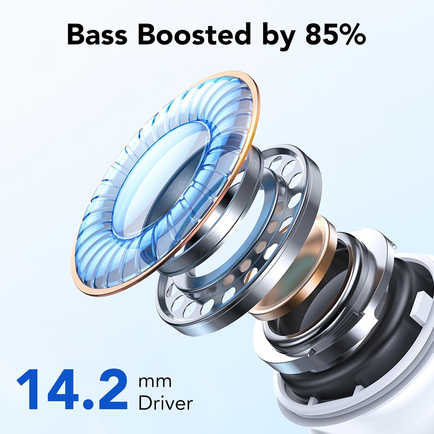 TIMU Wireless Earbuds, Bluetooth Headphones 5.3, 50H Playtime LED Display Deep Bass Ear Buds with 4 ENC Noise Cancelling Mic, IP7 Waterproof in-Ear Earphones for Phone Tablet Laptop Sports