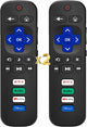 (Pack of 2) Compatible with Roku TV Remote Control Replacement, TCL Roku, Hisense, Sharp, Onn Roko, Element, RCA Roko Smart TV Series (No Voice, Not for Ruku-Stick/Box). 1 Year Warranty.