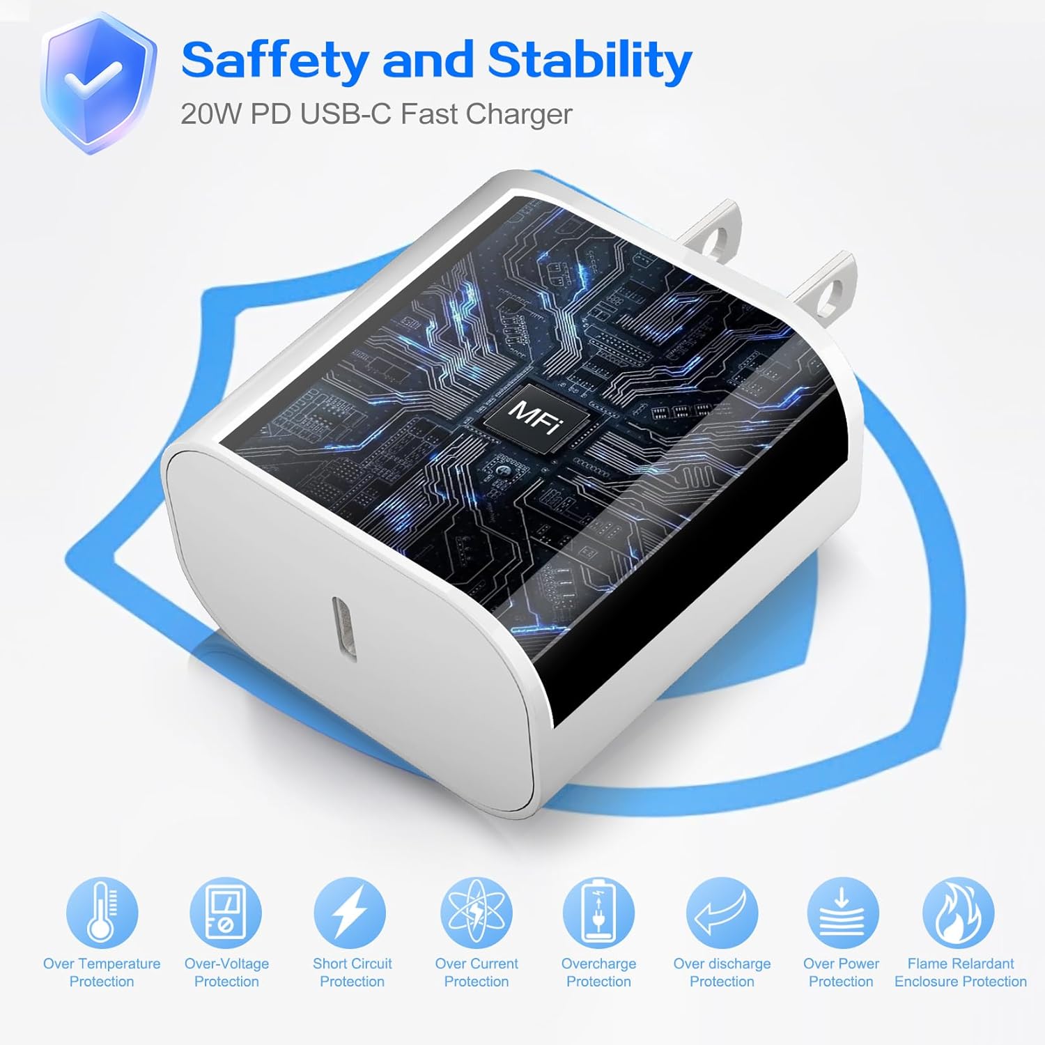 iPhone 17 16 Pro Charger Fast Charging 20W USB C Charger Block,2Pack Quick Type C Phone Chargers 6FT USB C Fast Charging Cord for iPhone 17/17 Pro/17 Pro Max/17 Air/16/16 ProMax/16e/15 ProMax/15 Plus