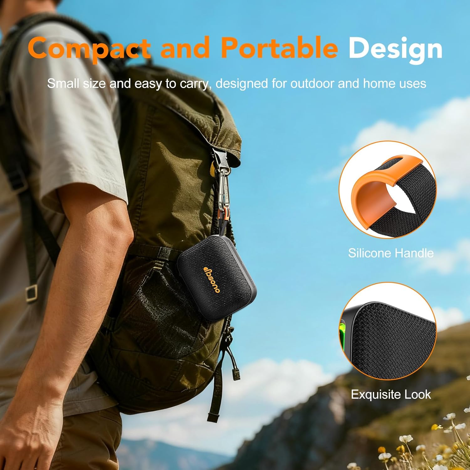 Portable Bluetooth Speaker Waterproof Gift: IPX5 HD Sound Up to 24H Playtime, TWS Pairing, Wireless Speakers with Lights, Travel Essentials Valentines Birthday Gifts for Men Women Boys Girls-Black