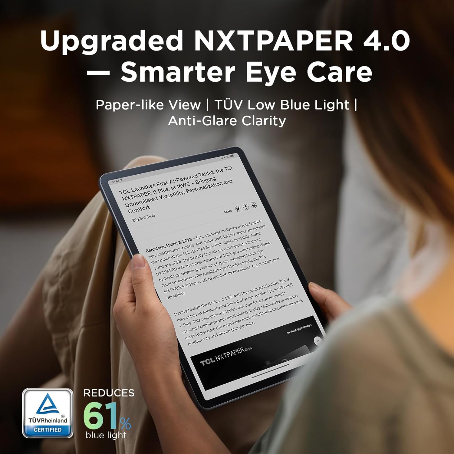 TCL NXTPAPER 11 Plus Android Tablet, 11.5