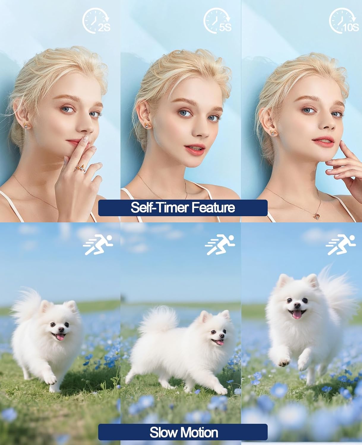 FLATIC Digital Camera with WiFi, 5K 64MP Cameras for Photography with 180° Flip Screen for YouTube, 18X Zoom Autofoucs Vlogging Camera with 64GB Card, Wide & Macro Lens, 2 Batteries, Card Reader