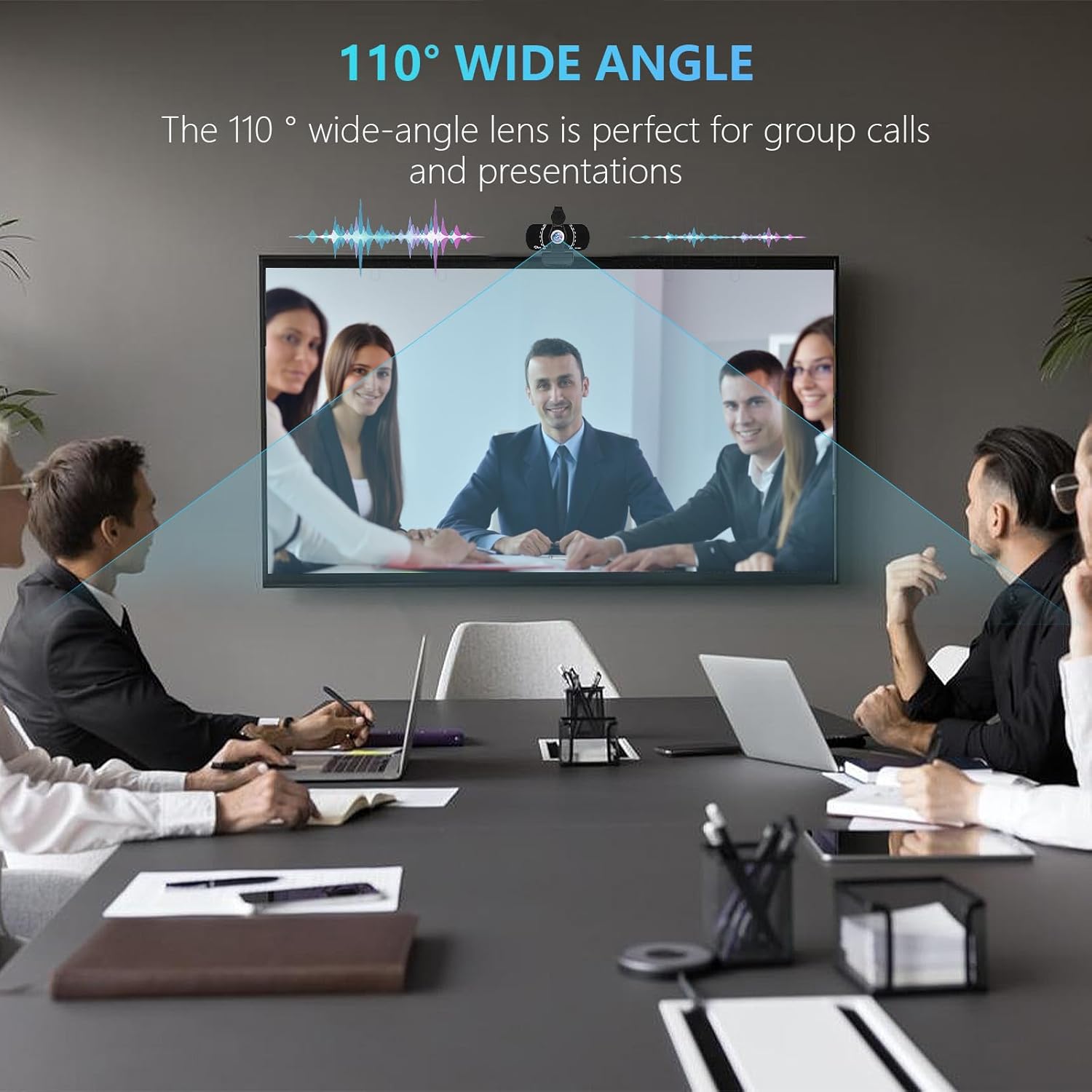 Akyta 1080P Web Camera for Laptop, Webcam with Microphone/Privacy Cover/Stand/Adapter/Plug and Play & Wide Angle 110°, USB Webcam for Desktop Computer PC Mac Video Calling/Zoom Conferenc