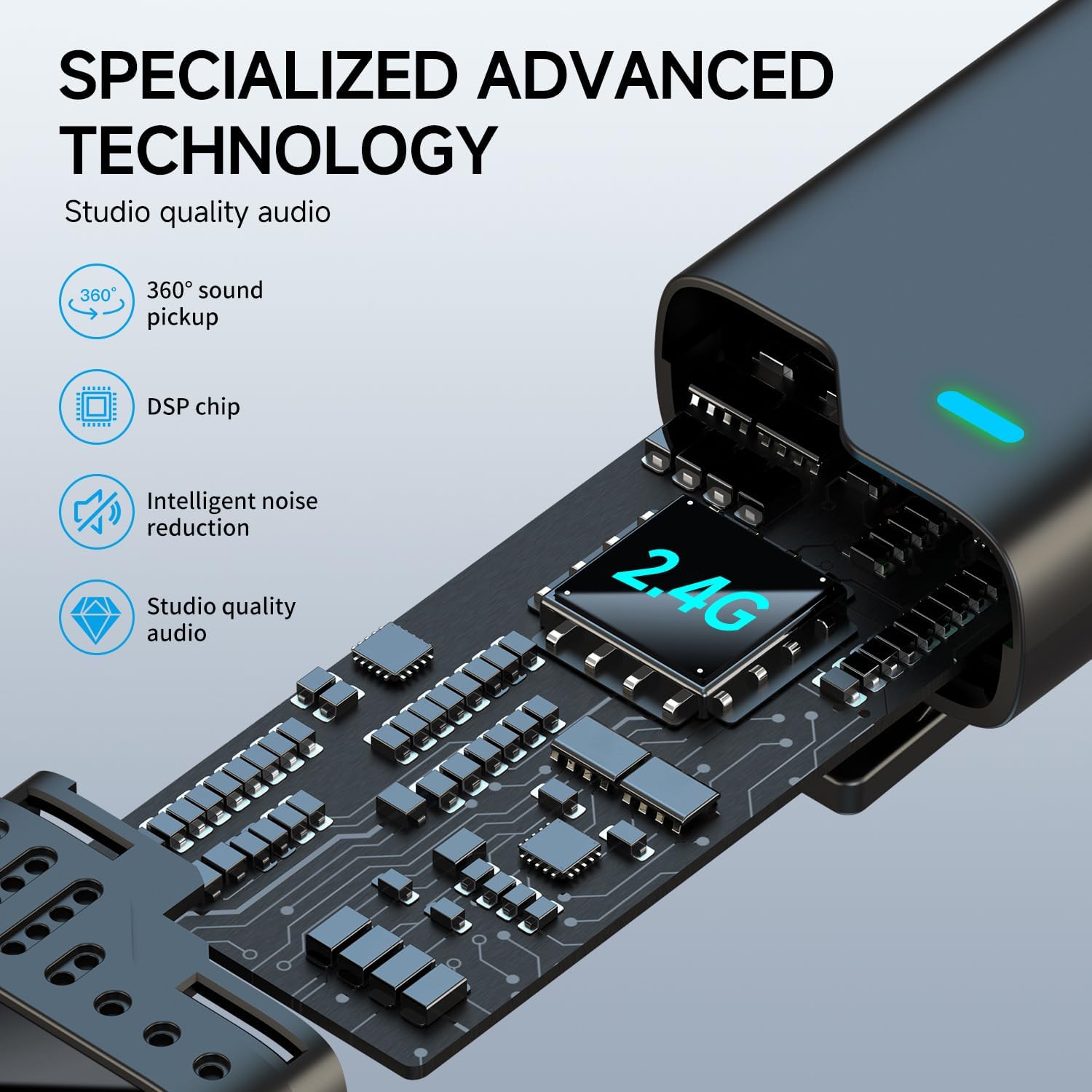 2 in 1 Professional Wireless Lavalier Microphone for Android, iPhone iPad with Charging Case Noise Cancellation Plug-Play Clip on Lapel Mic for YouTube, Recording, Vlog, Facebook Live Streaming