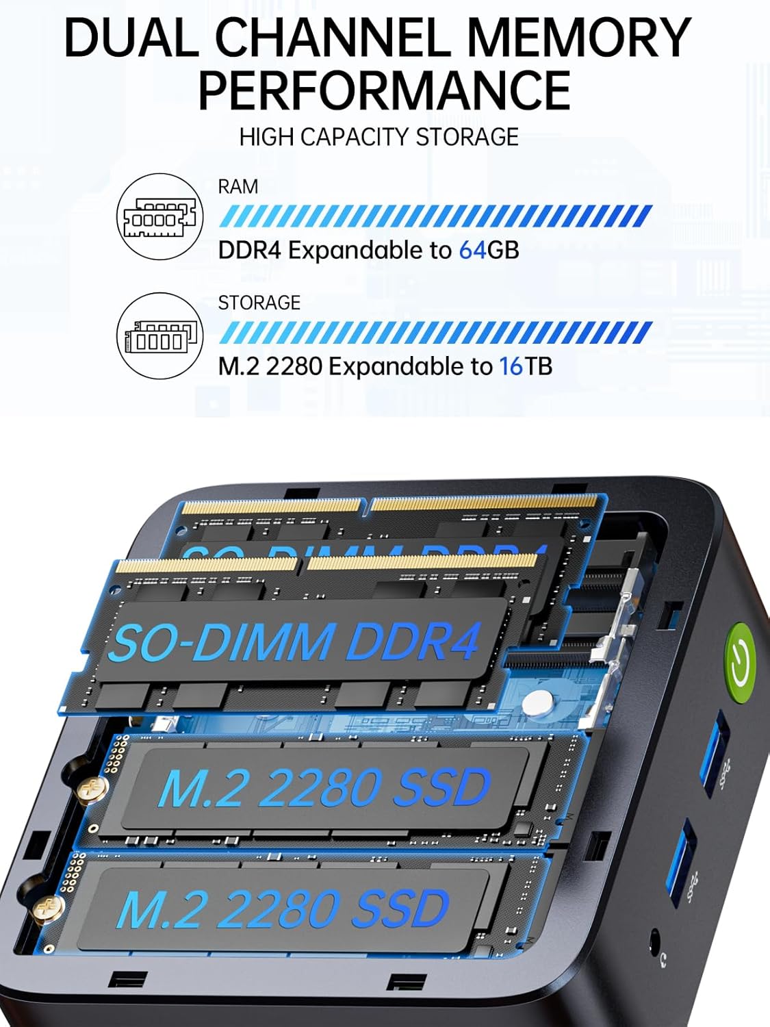 GMKtec G10 Mini PC Ryzen 5 3500U (Beats N150/N97), 16GB RAM 512GB SSD, 2.5GbE LAN for Desktop Office Home Business HTPC Proxmox, Triple 4K Display, WiFi, BT, USB-C, DP, HDMI 2.1 (Black)