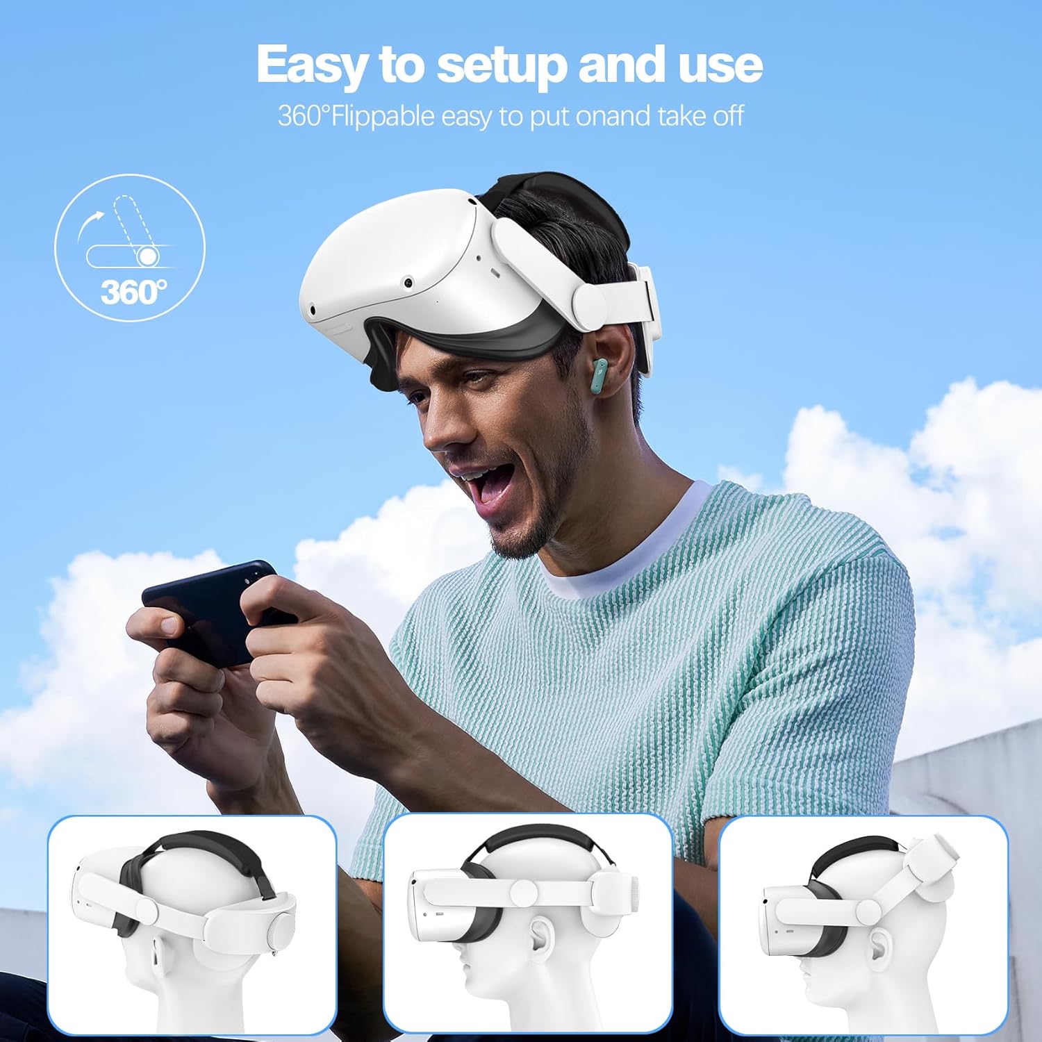 Head Strap Compatible with Oculus Quest 2,Meta Quest 2 Accessories Adjustable Elite Strap Replacement for Enhanced Comfort Support and Gaming Immersion in VR (Without Battery)