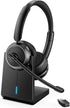Upgrade ANC & ENC Headset with Microphone for PC, Wireless Headset with Mic for Work(Flip-to-Mute & USB Dongle), Bluetooth 5.4 Noise Cancelling Headphones with Mic for Call Center/Home/Computer/Phones