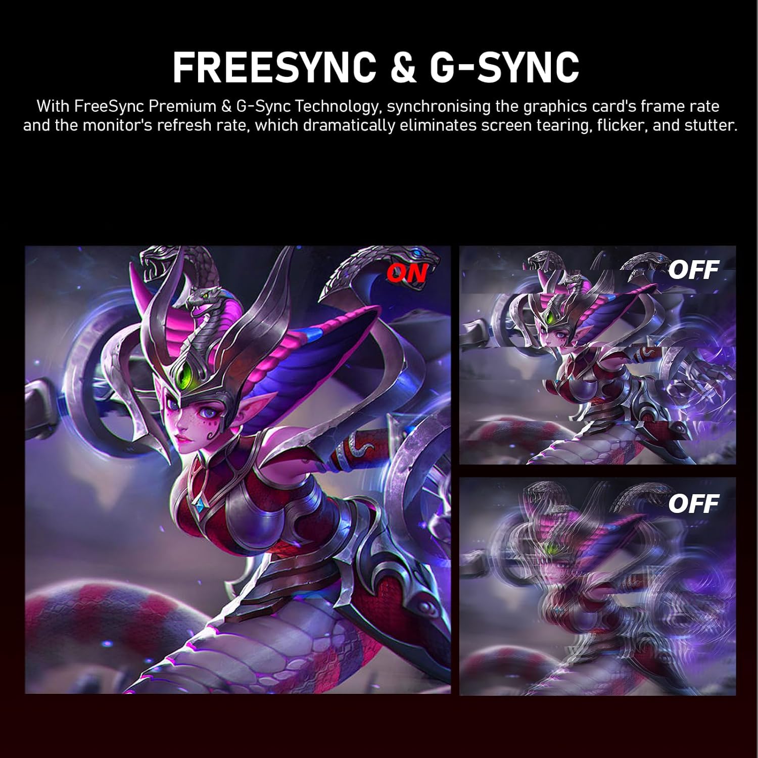 Gawfolk 27 inch 2K QHD(2560×1440) PC Screen, 165Hz Gaming Monitor, 1ms Without Bezel, FreeSync,98% sRGB, 178° Wide Viewing Angle,Display 1.4、Port HDMI2.0, Wall Mount Compatible 75 * 75MM- Black