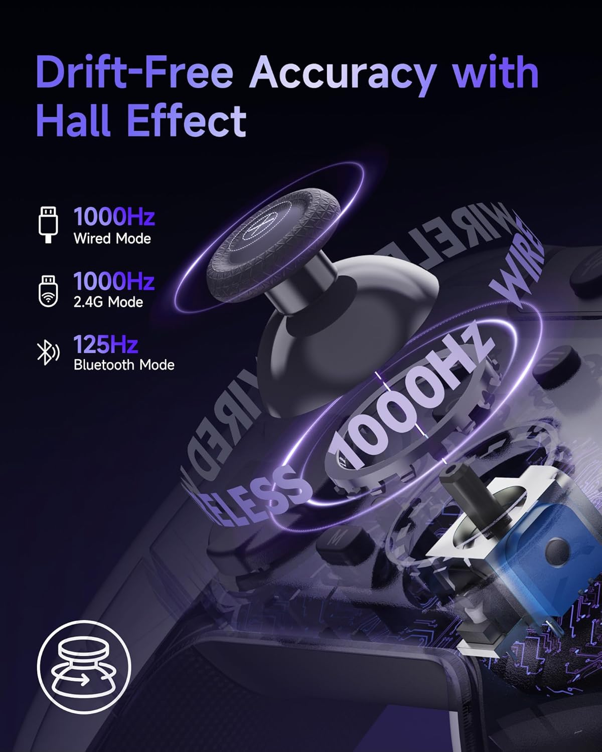 EasySMX X05Pro Wireless Controller for PC – Ergonomic Skin-Like Grip, Quiet-Touch Low-Noise Buttons, Dual-Mode Impulse Triggers, Hall Joysticks, 2 Programmable Buttons, RGB, 1000mAh Battery – PC/Switch/Android/iOS